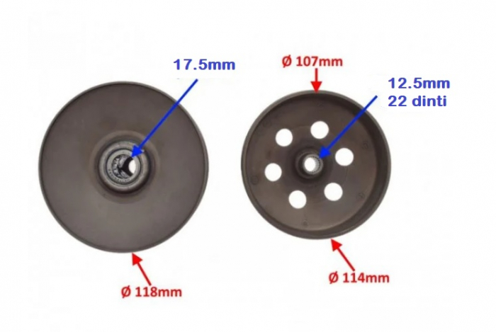 Ambreiaj Scuter Malaguti Centro Ciak 49cc 50cc 80cc 22 dinti [2]
