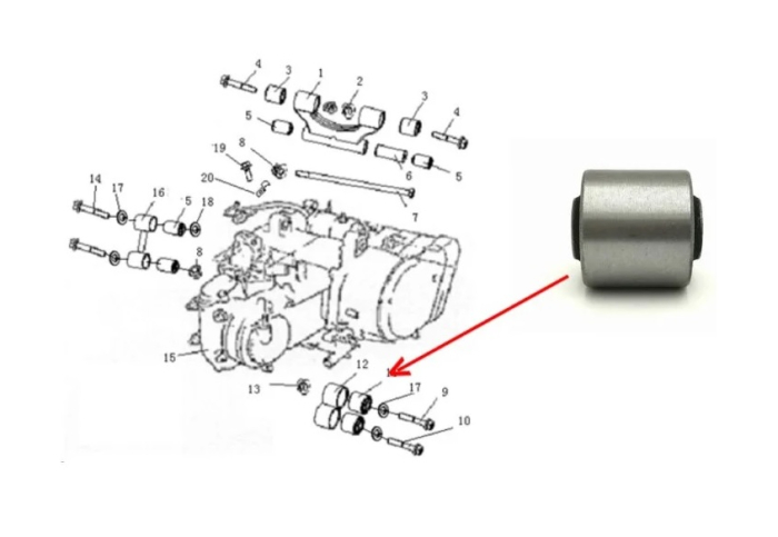 Bucsa Motor Dreapta ATV Linhai 260cc - 300cc OEM: 24223 [3]