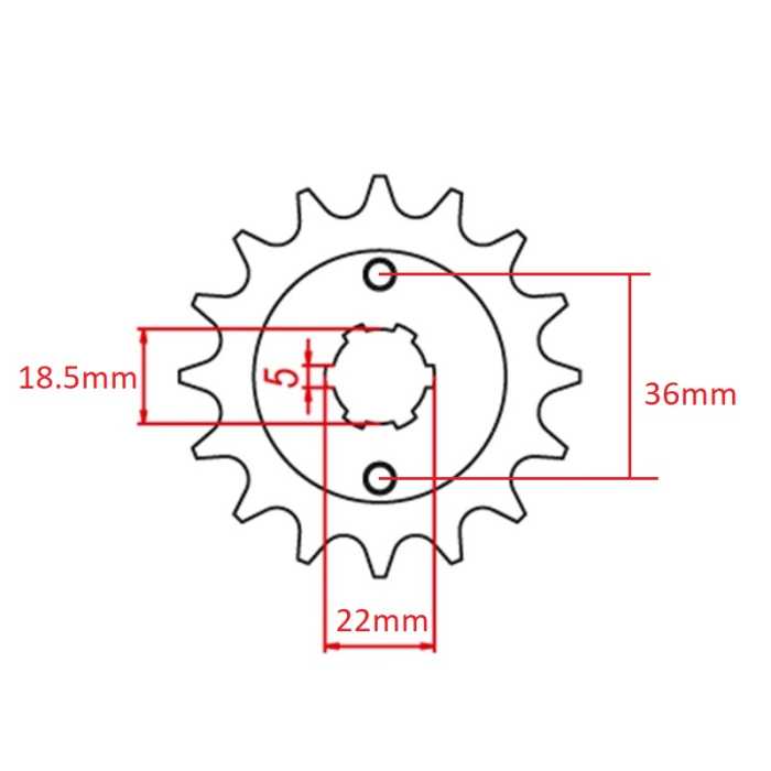 Pinion mic ATV Kymco - 14 dinti - pas 520 [2]