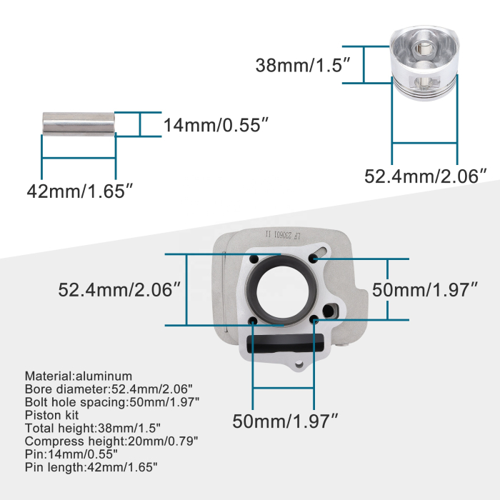 Set Motor ATV Quad / Dirt Bike 125cc - 52.4mm [2]