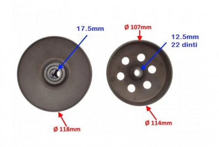Ambreiaj Scuter Malaguti Centro Ciak 49cc 50cc 80cc 22 dinti [1]