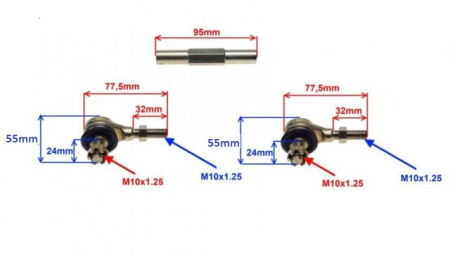 Biela Directie + Capete Bara ATV 107cc 110cc 125cc - 10mm [1]
