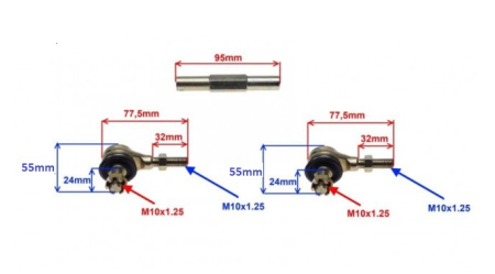 Biela Directie + Capete Bara ATV 107cc 110cc 125cc - 10mm [1]