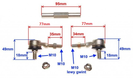 Biela Directie + Capete Bara Cross 50cc 70cc 90cc - 950mm [1]