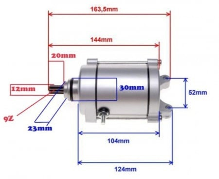 Electromotor ATV Bashan 125cc 150cc 200cc - 9 dinti [2]