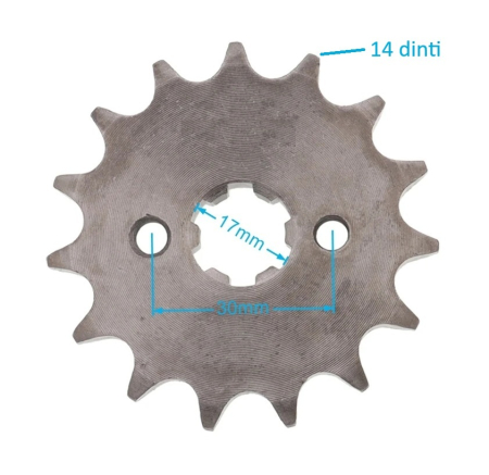 Pinion mic Scuter - Moped - 14 dinti - pas 420 - 17mm [1]