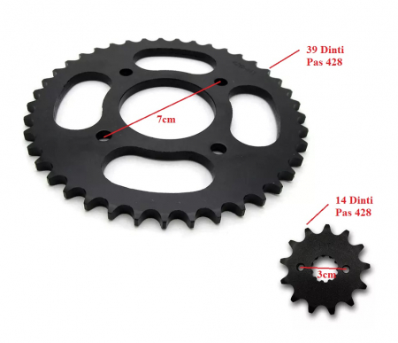 Pinioane Transmisie Cross 107cc 110cc 125cc - 14 / 39 dinti [1]