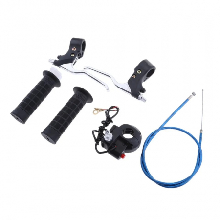 Set Manete Frana + Mansoane + Cablu Acceleratie Pocket Bike Mini ATV [3]
