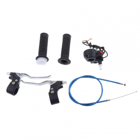 Piese Pocket - Set Manete Frana + Mansoane + Cablu Acceleratie Pocket Bike Mini ATV