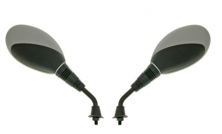 Oglinzi Scuter - Set 2 Oglinzi Atv negru + gri cu filet de 8mm, negru cu gri.