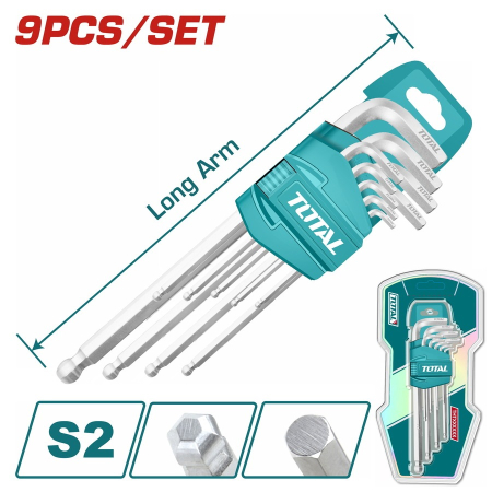 Set 9 Chei Imbus - Cr-V - 1.5-10MM - lungi cu bila [1]