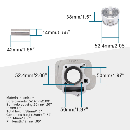 Set Motor ATV 125cc - 52.4mm [1]