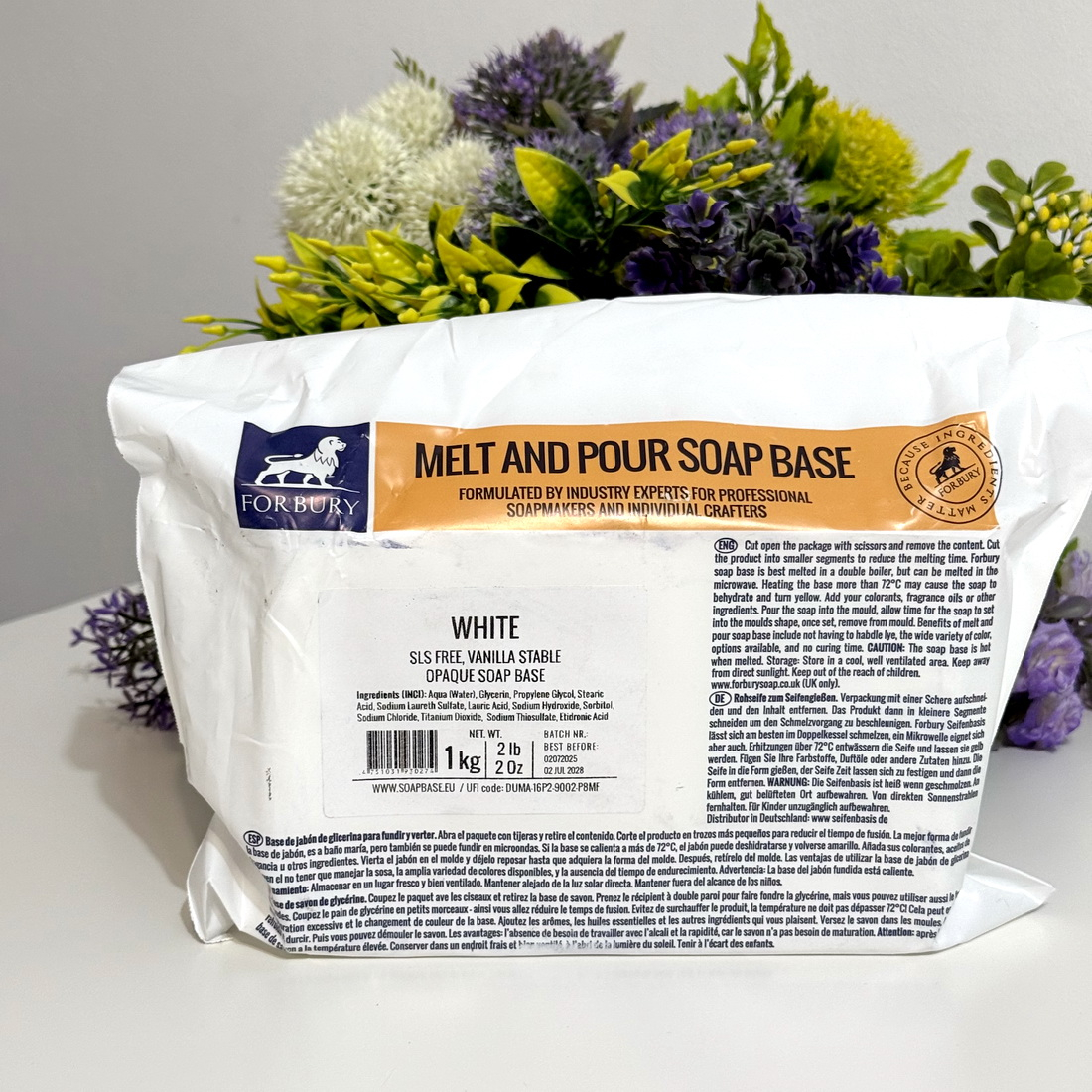 Baza de sapun Forbury White, alba – 1 kg [2]