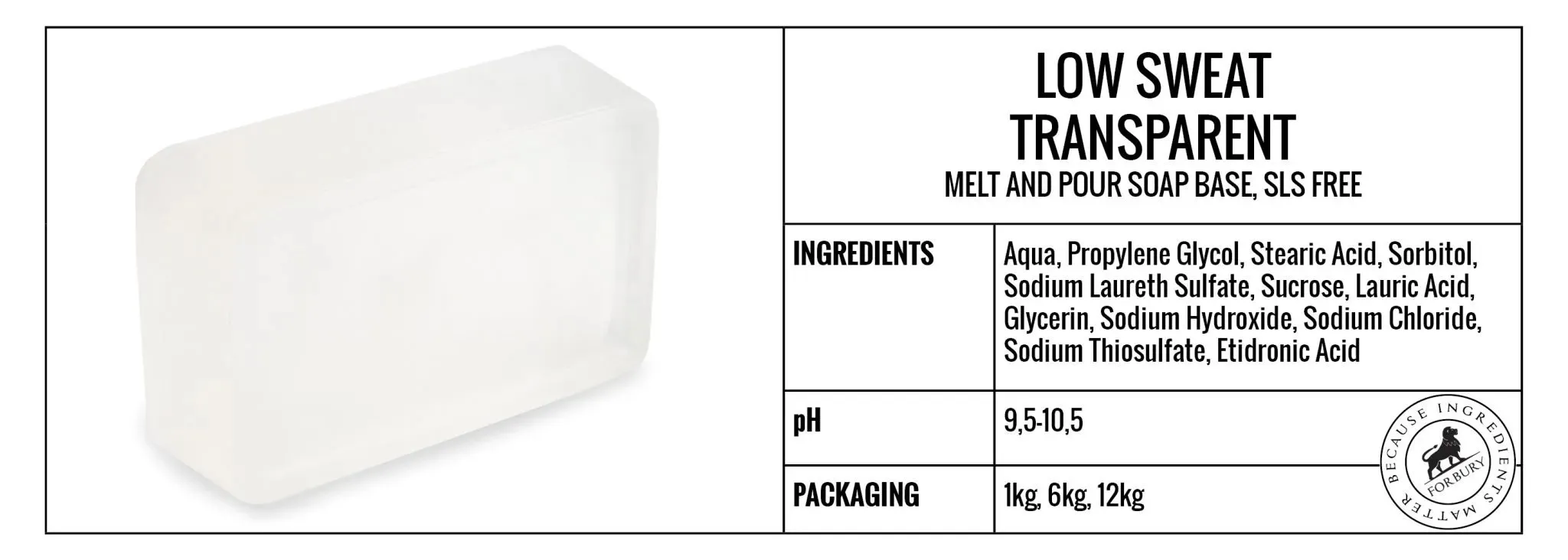 Baza de sapun Forbury Low Sweat Transparenta – 1 kg [3]