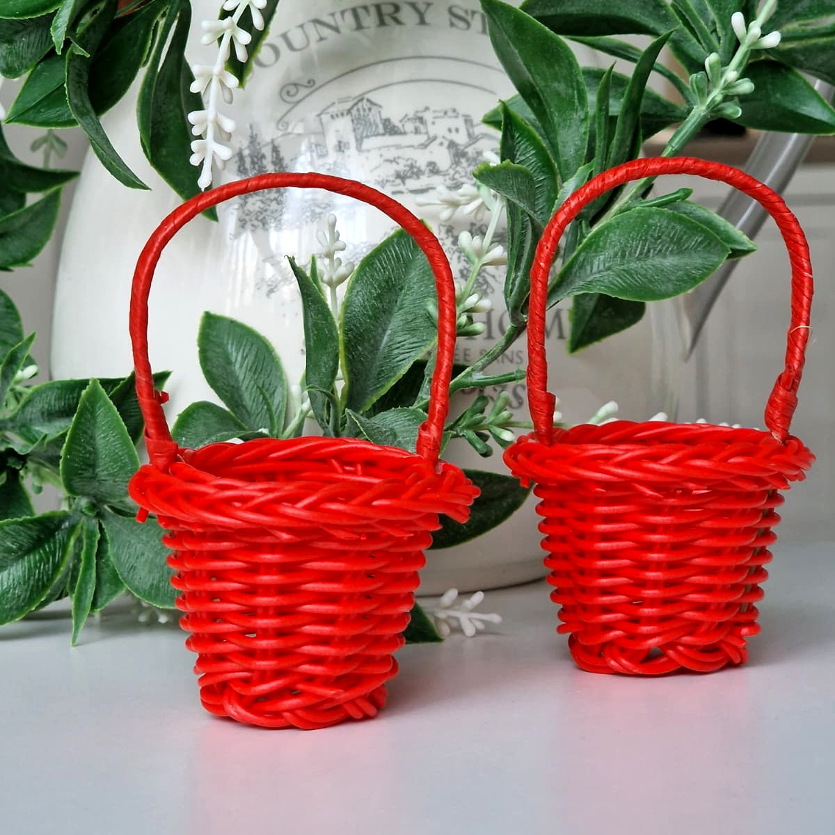 Cosulet rosu pentru aranjamente florale cu tortita [2]