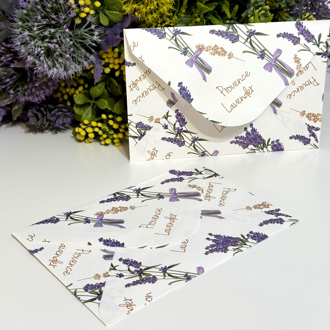 Set 10 plicuri hartie imprimeu lavanda 15 cm x 9 cm [2]