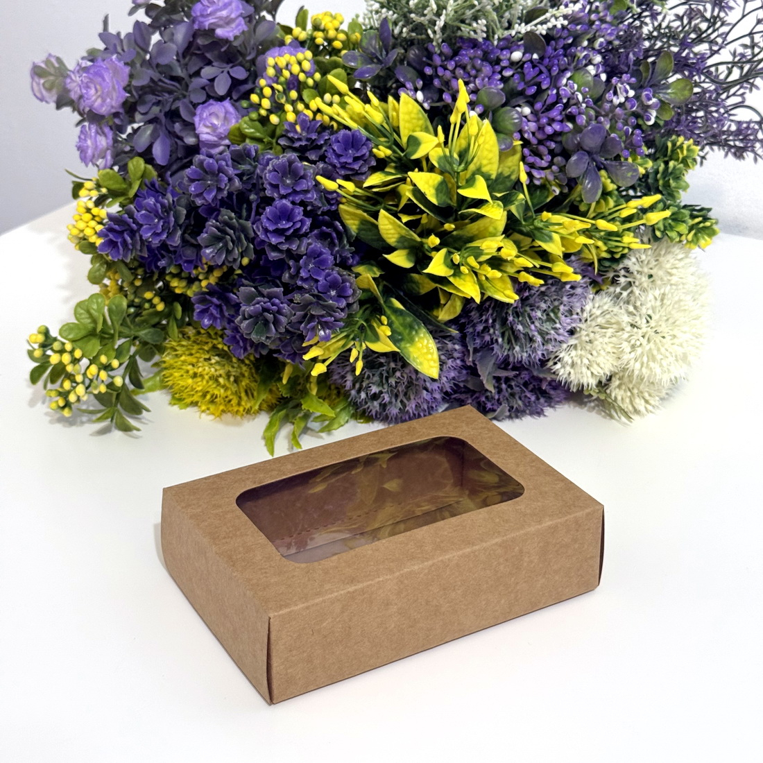 Cutie din carton kraft cu fereastra 15cm x 10cm x 4cm [4]