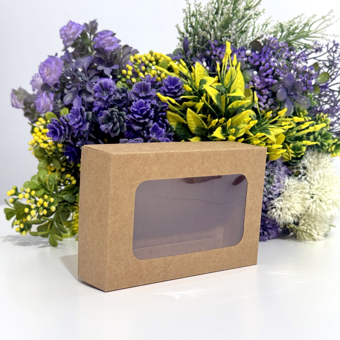 Cutie din carton kraft cu fereastra 15cm x 10cm x 4cm [3]