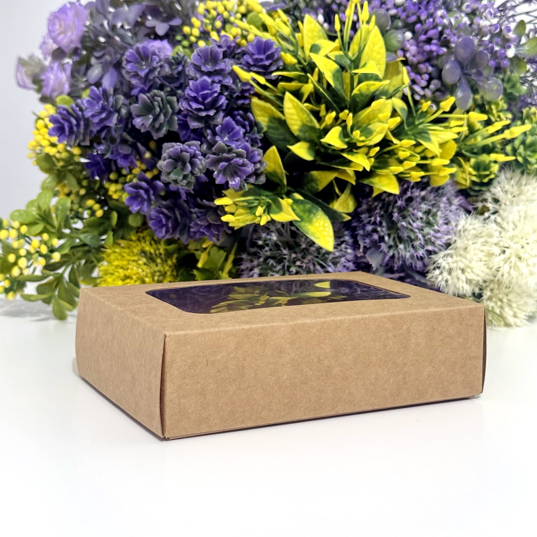 Cutie din carton kraft cu fereastra 15cm x 10cm x 4cm [6]