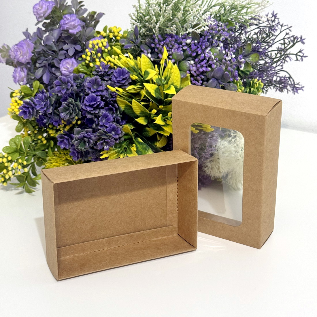 Cutie din carton kraft cu fereastra 15cm x 10cm x 4cm [2]