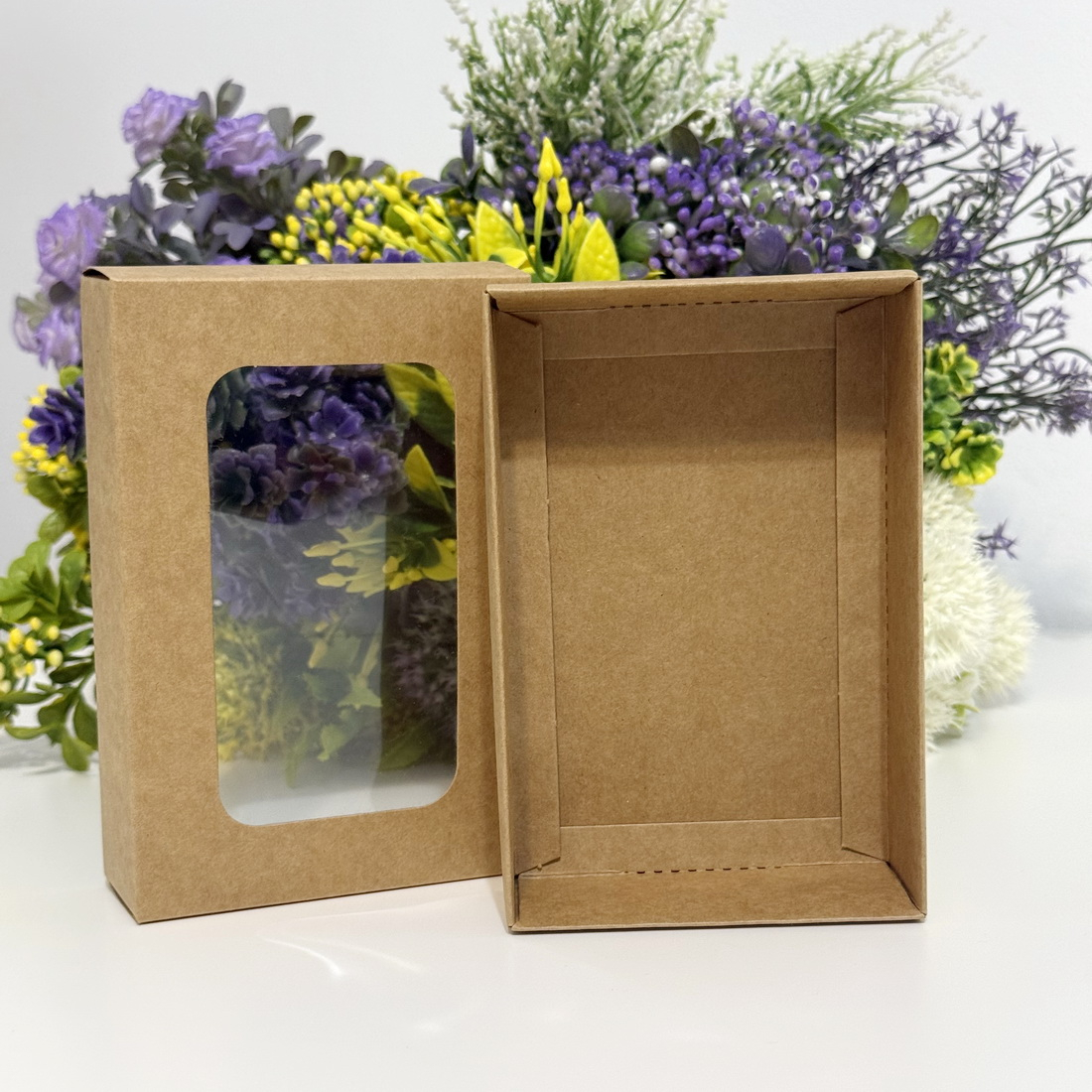 Cutie din carton kraft cu fereastra 15cm x 10cm x 4cm [5]