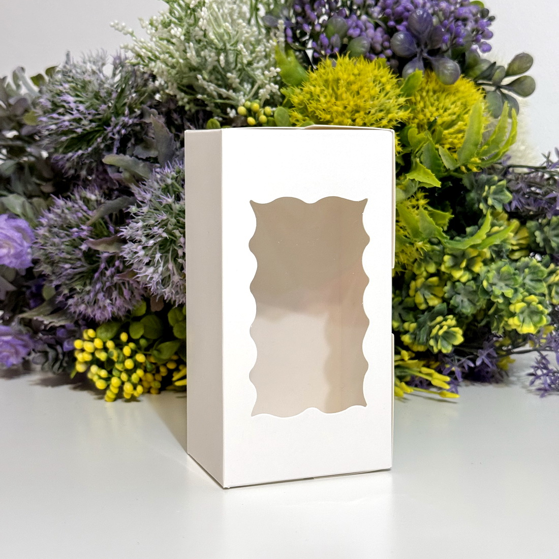 Cutie din carton alba cu fereastra 13cm x 7cm x 5cm [4]