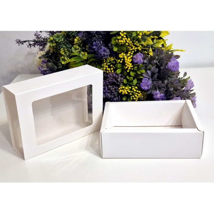 Cutie din carton alba cu fereastra 20cm x 15cm x 5cm [3]
