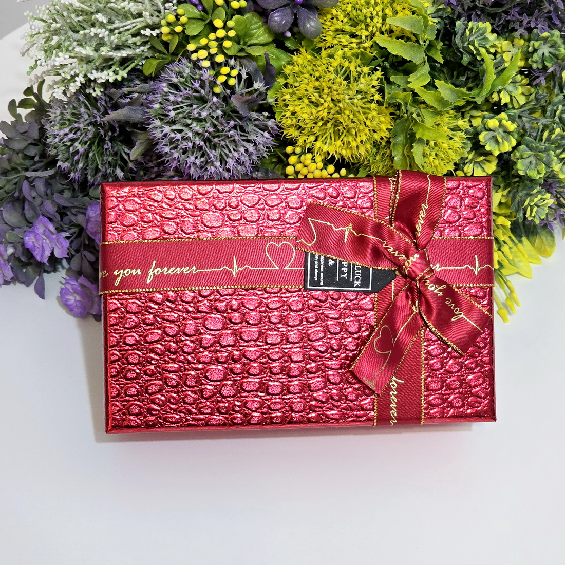 Cutie din carton rosu cu funda 23cm x 16cm x 10cm [7]