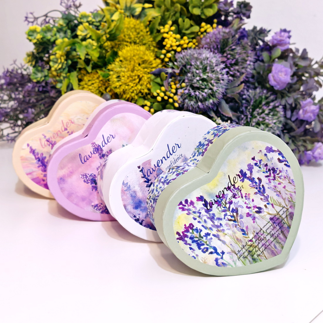 Cutie din carton inima model lavanda 11cm x 9cm x 5cm [5]