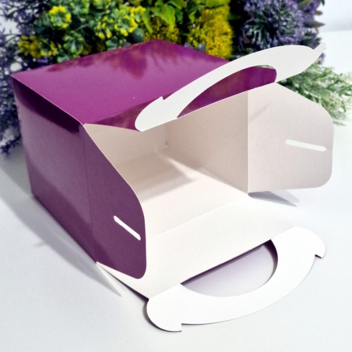 Cutie din carton mov cu maner [5]