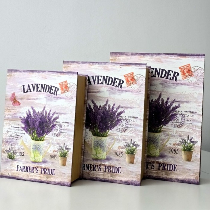 Cutie din carton tip carte model lavanda 22cm x 15,5cm x 6cm [10]