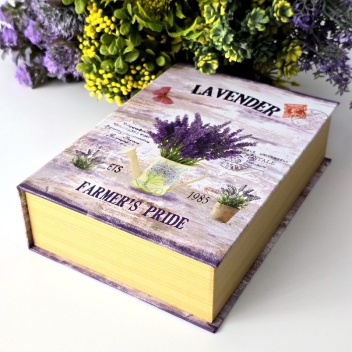 Cutie din carton tip carte model lavanda 25cm x 18,5cm x 7cm [5]