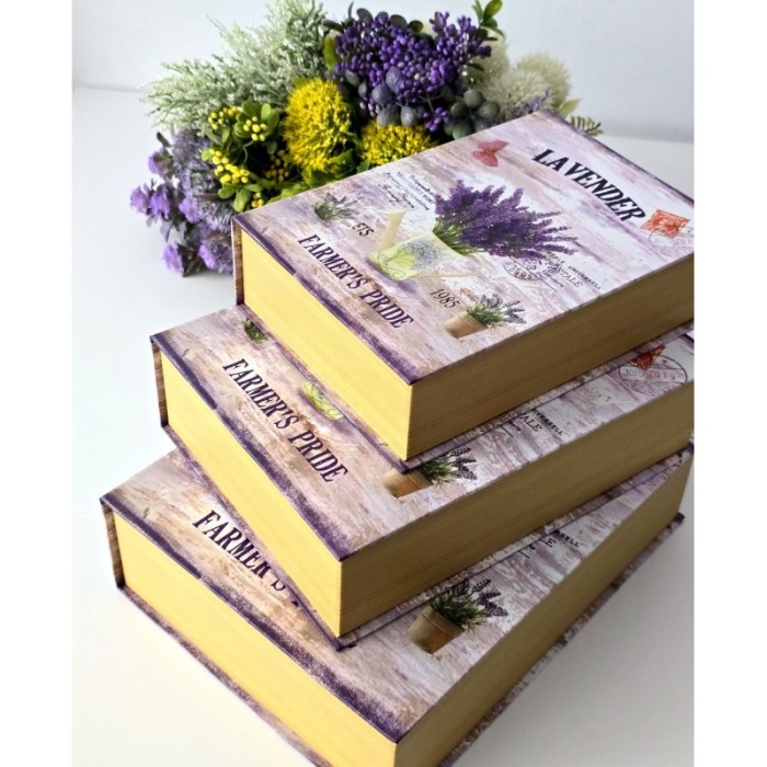 Cutie din carton tip carte model lavanda 28,5cm x 21,5cm x 8cm [8]