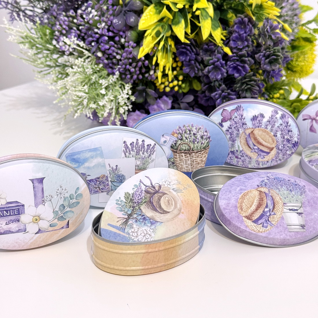 Cutii metalice reutilizabile cu capac pentru lumanari [5]