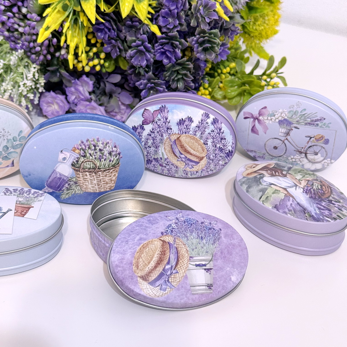 Cutii metalice reutilizabile cu capac pentru lumanari [8]