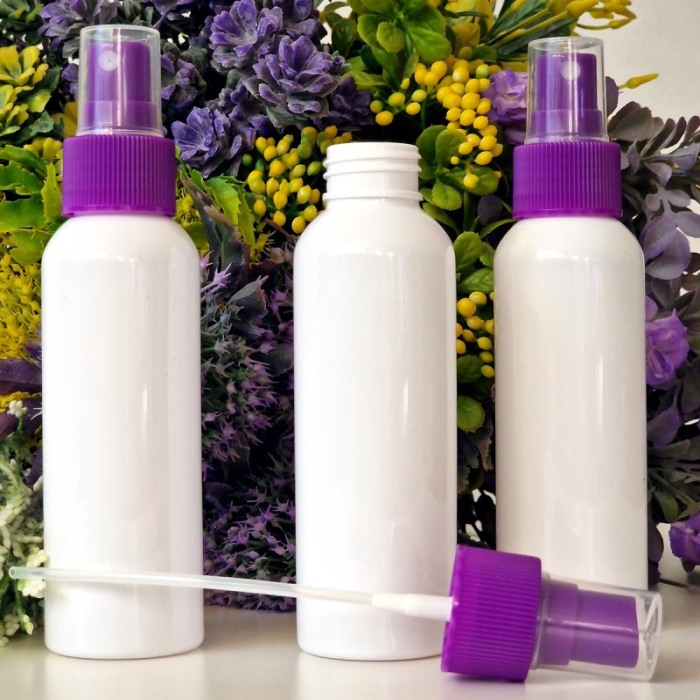 Flacon alb 100 ml cu pulverizator mov tip spray [2]