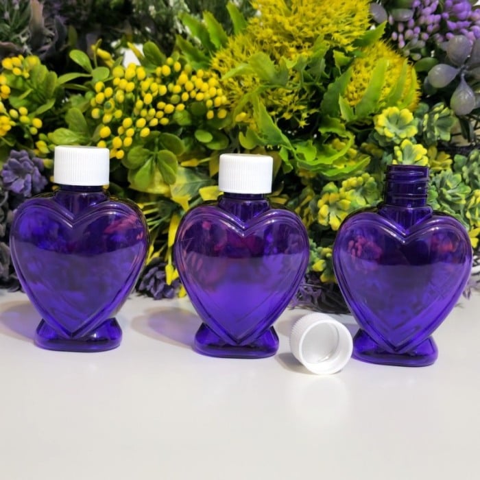 Flacon mov 60 ml forma inima cu capac alb [3]