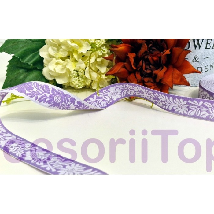 Panglica tesuta cu model floral mov [4]