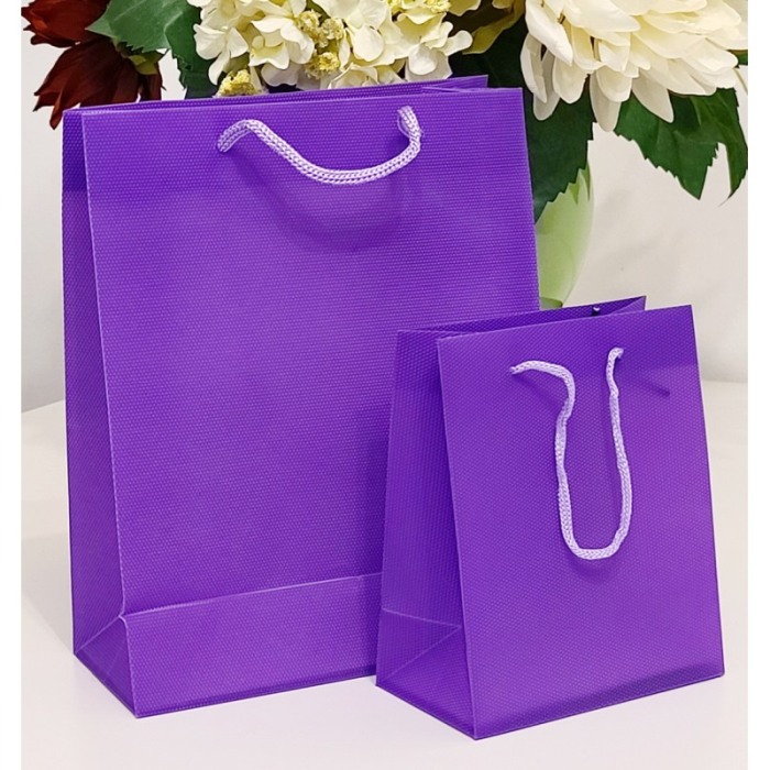 Punga plastifiata mov cu maner 14cm x 11,5cm [3]
