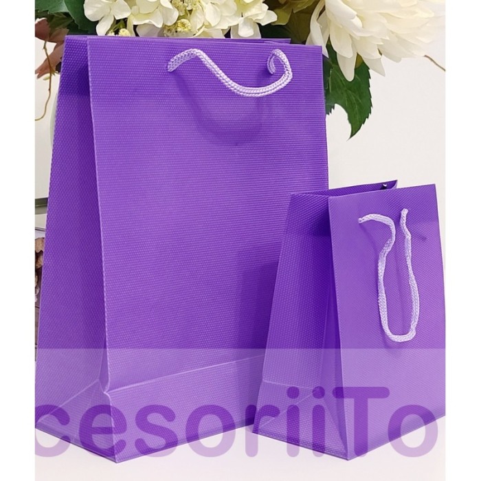 Punga plastifiata mov cu maner 22cm x 18cm [4]