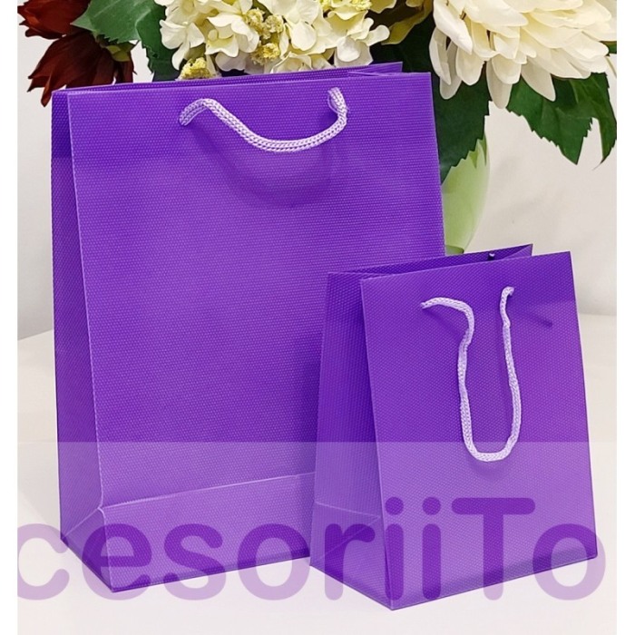 Punga plastifiata mov cu maner 22cm x 18cm [3]