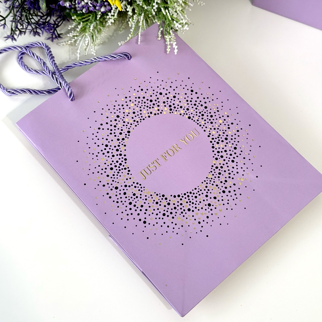 Pungi din carton mov Just for You 23cm x 18cm x 10cm [5]