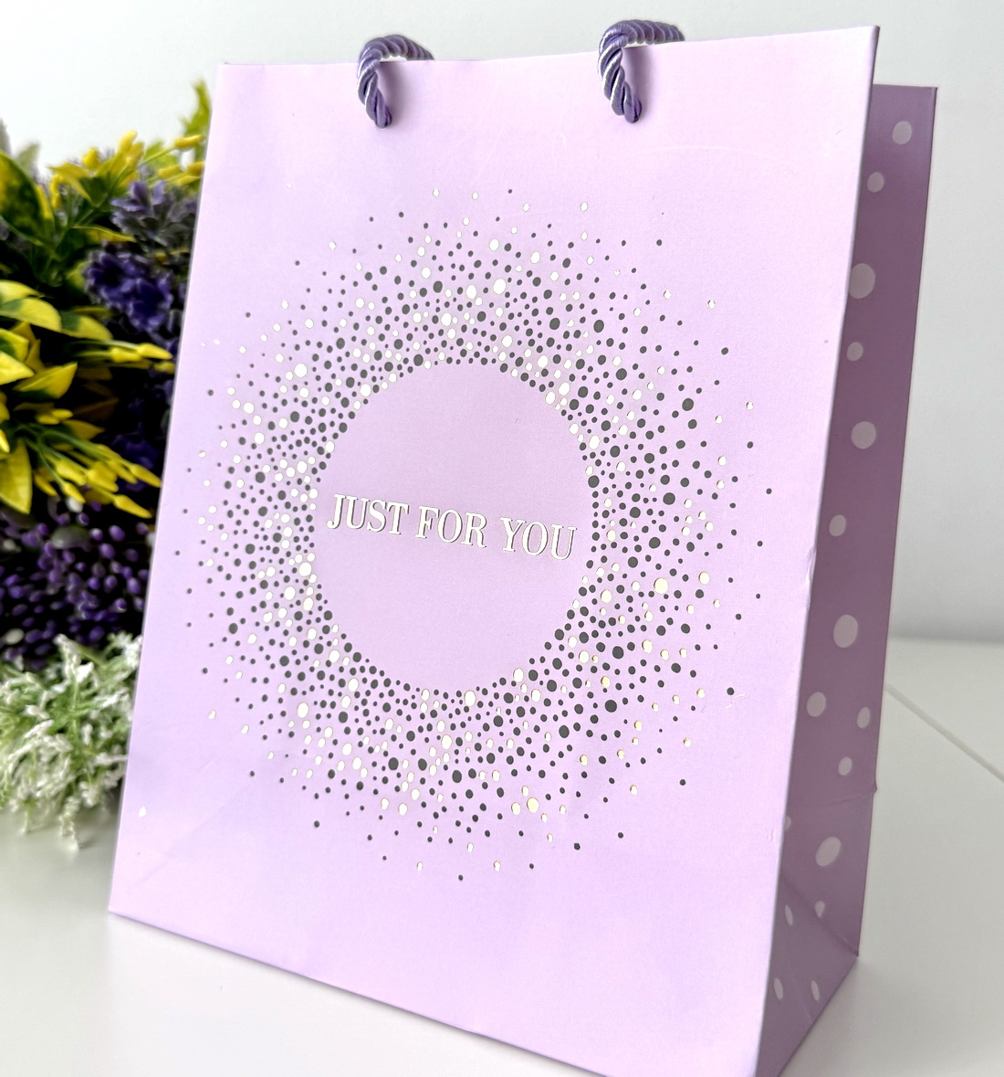 Pungi din carton mov Just for You 23cm x 18cm x 10cm [2]