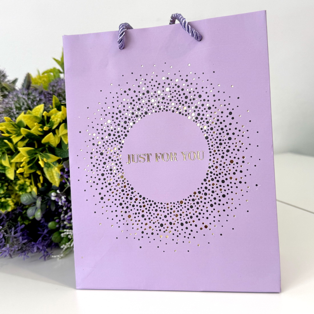 Pungi din carton mov Just for You 23cm x 18cm x 10cm [4]