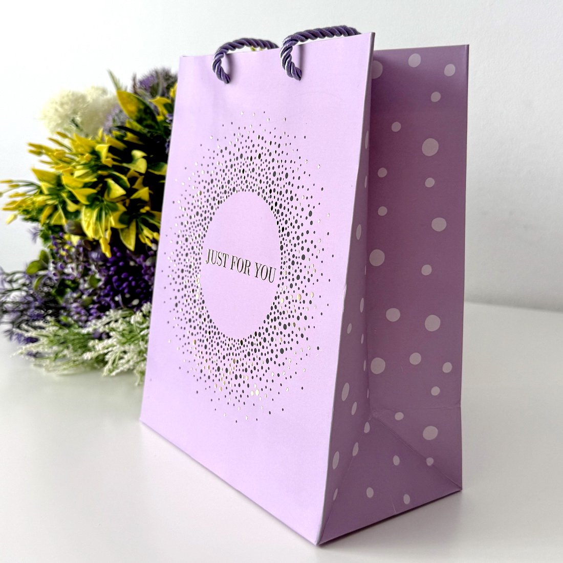 Pungi din carton mov Just for You 23cm x 18cm x 10cm [3]