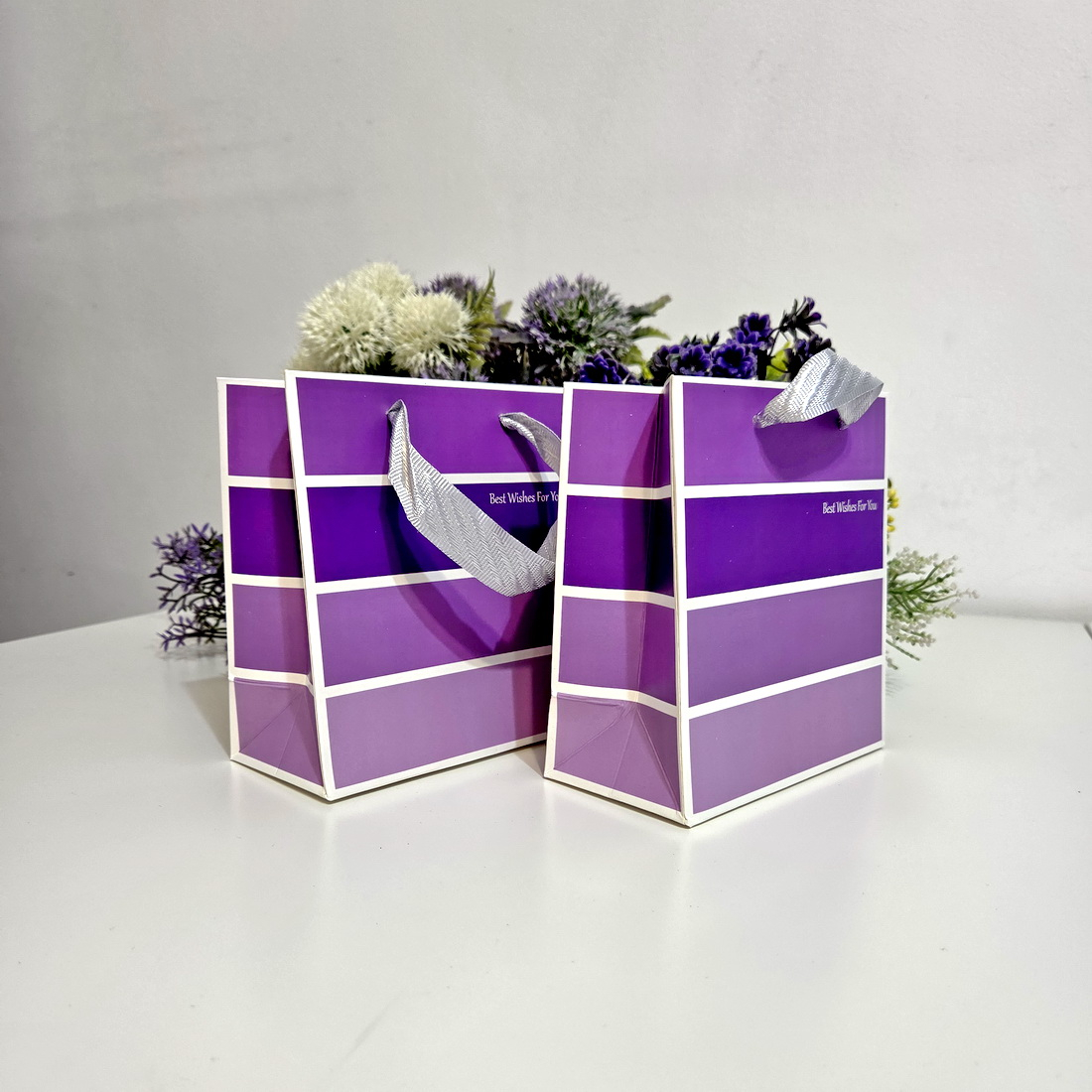 Pungi din carton mov 15cm x 14cm [3]