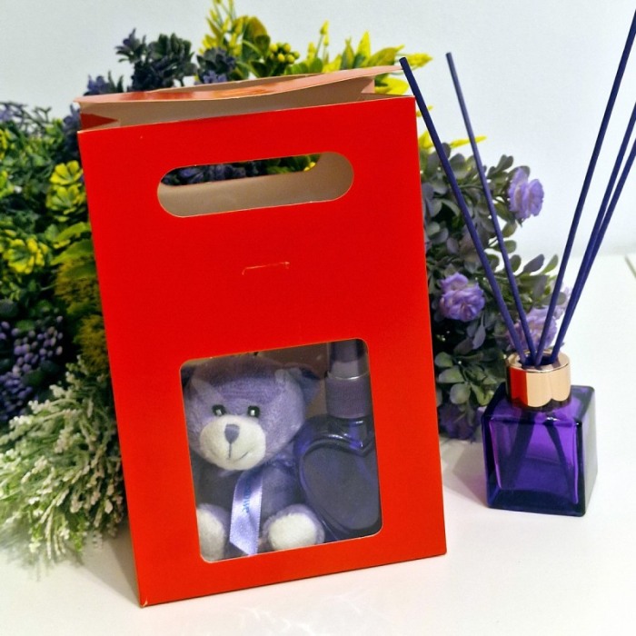 Pungi din carton rosu cu fereastra si inchidere 20cm x 13.5cm [3]
