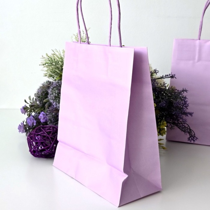 Pungi din hartie mov deschis pentru cadouri 25,5cm x 21cm [6]