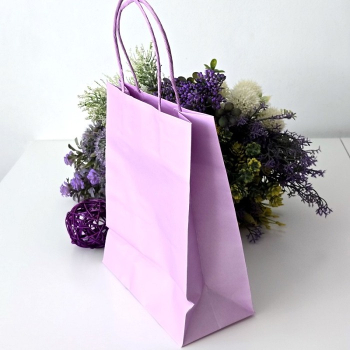 Pungi din hartie mov deschis pentru cadouri 25,5cm x 21cm [7]