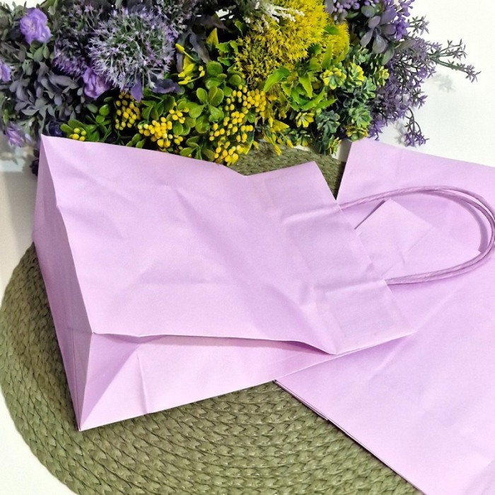 Pungi din hartie mov deschis pentru cadouri 25,5cm x 21cm [2]